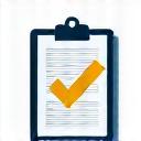 An icon of a clipboard with a checkmark.