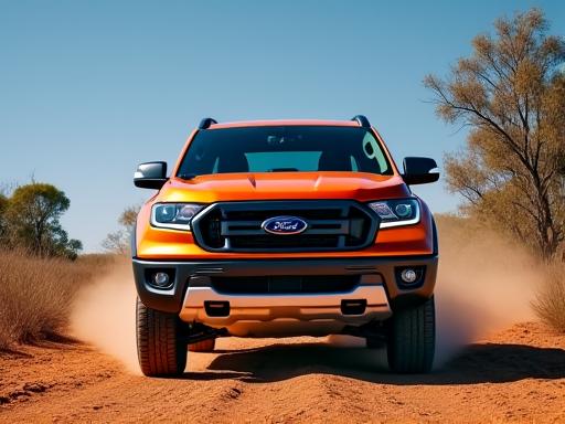 A 2022 Ford Ranger Wildtrak in orange, parked in a rugged outdoor setting.